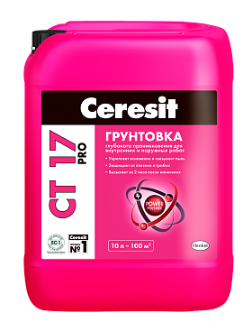 Водно-дисперсионная грунтовка глубокого проникновения Ceresit CT 17 PRO, 10л