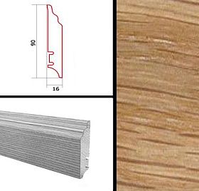 Плинтус Barlinek шпонированный фигурный 2200х90х16 мм Дуб, 1 м.п.