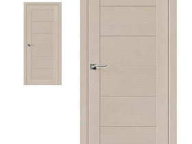 Межкомнатная дверь из натурального шпона Вуд Модерн-21 Latte, глухое полотно