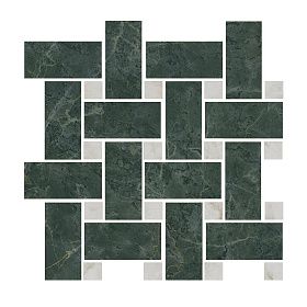 Декор Kerama Marazzi T038/SG6542 Серенада мозаичный зелёный лаппатированный 32x32x0,9