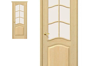 Межкомнатная дверь из массива М7 полотно остекленное без отделки