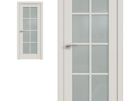Межкомнатная дверь Profil Doors экошпон серия U 101U Дарк Вайт полотно со стеклом матовым