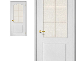 Межкомнатная дверь Палитра Л-23 (Белый) Хрусталик