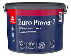 Краска моющаяся для стен и потолка Tikkurila Euro Power 7 матовая, база C