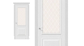 Межкомнатная дверь экошпон el`Porta Классико-13 Virgin полотно со стеклом White Сrystal