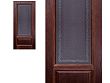 Межкомнатная дверь из массива дуба Ока Аристократ №4, Махагон, полотно со стеклом (графит с наплавом)