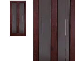 Межкомнатная дверь из массива ольхи Ока Сорренто Махагон, полотно со стеклом (графит с фрезеровкой)	 