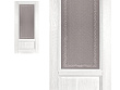 Межкомнатная дверь из массива дуба Ока Аристократ №4, Белый, полотно со стеклом (графит с наплавом)