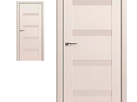 Межкомнатная дверь Profil Doors экошпон серия U 88U Магнолия Сатинат полотно со стеклом перламутровый лак