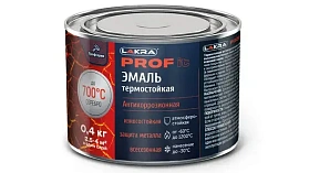 Эмаль термостойкая антикоррозионная Лакра PROF IT, до 700°С, серебристый, 0.4 кг
