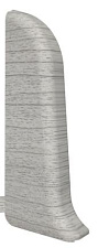 Торцевая заглушка правая для плинтуса Идеал Классик-70, К-П70-Тп (пластиковый с кабель-каналом) 253 Ясень серый 70 мм