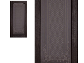 Межкомнатная дверь из массива сосны Ока Витраж Браш Венге,полотно со стеклом (графит закаленное с наплавом)