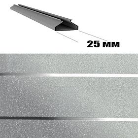 Декоративная вставка Cesal S-25 Металлик серебристый с металлической полоской B22 (4м), 1 шт.