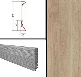 Плинтус Barlinek шпонированный прямой 2200х90х16 мм Дуб harmony, 1 м.п.