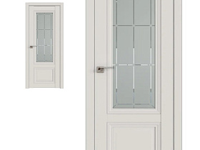 Межкомнатная дверь Profil Doors экошпон серия U 2.103U Дарк Вайт полотно со стеклом гравировка 1