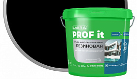Краска резиновая для всех типов поверхностей ЛАКРА PROF IT, черный RAL 9005, 1.3 кг