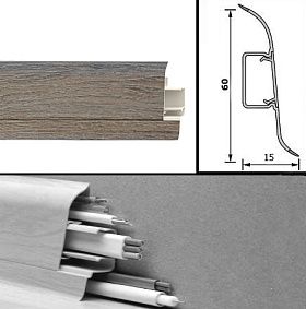 Напольный плинтус Tarkett (пластиковый с кабель-каналом) 243 Brazilian Rosewood 60мм/15мм, 1 м.п.