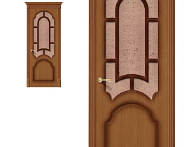 Межкомнатная дверь из шпона файн-лайн Браво Соната Ф-11 Орех, полотно с бронзовым стеклом