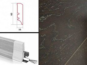 Плинтус Barlinek шпонированный 2200х60х16 мм Wenge, 1 м.п.