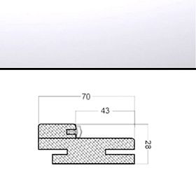 Коробка МДФ телескопическая Тип 50 (четверть 43) 2100х70х28мм для дверей с отделкой эмалью, Белый