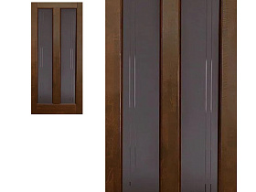 Межкомнатная дверь из массива ольхи Ока Сорренто Античный орех, полотно со стеклом (графит с фрезеровкой)	