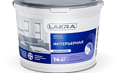 Краска акриловая интерьерная ЛАКРА влагостойкая, белоснежная, 14 кг