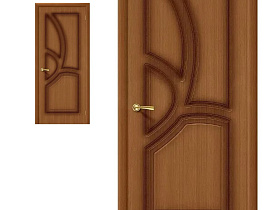 Межкомнатная дверь из шпона файн-лайн Браво Греция Ф-11 Орех, глухое полотно