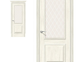 Межкомнатная дверь Браво Классико-13 Nordic Oak, стекло White Сrystal