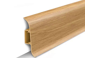 Напольный плинтус Идеал Классик К-П55п (пластиковый с кабель-каналом) 212 Дуб светлый, 2200мм/55мм/22мм, 1 м.п.