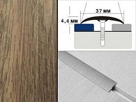 Порог декорированный одноуровневый В2 37х4,4 Дуб венский
