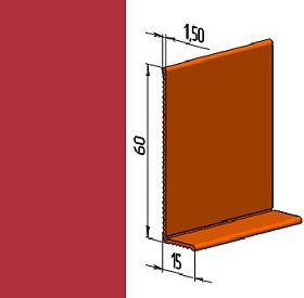 Гибкий напольный плинтус ПВХ JL60-1PC, восточный красный (RAL 3031), 1 м.п.