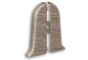 Торцевая заглушка (пара) для плинтуса Идеал Классик-70, К-П70-Тп 205 Дуб Капучино, 70 мм