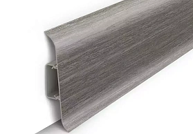 Напольный плинтус Идеал Классик К-П85п (пластиковый с кабель-каналом), 296 Орех серый 2200мм/85мм/22мм, 1 м.п.