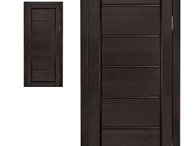 Межкомнатная дверь из массива ольхи Ока Премьер плюс Венге, частично остекленное полотно (матовое белое)