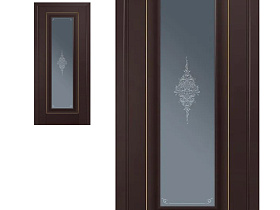 Межкомнатная дверь Profil Doors экошпон серия U 24U Тёмно-Коричневый матовый полотно со стеклом кристалл графит