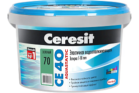 Затирка Ceresit AQUASTATIC CE40, Зеленая 70, 2кг