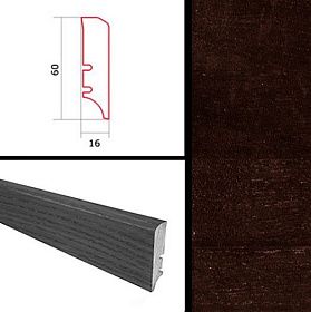 Плинтус Barlinek шпонированный 2200х60х16 мм Дуб эспрессо, 1 м.п.