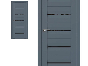 Межкомнатная дверь Profil Doors экошпон серия U 48U Антрацит, полотно со стеклом Черный Триплекс