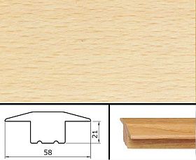 Молдинг массивный одноуровневый Pedross Т-образный 58х21х2700 Бук