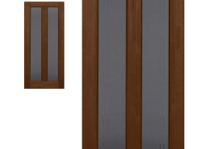 Межкомнатная дверь из массива сосны Ока Соренто Браш, Орех,полотно со стеклом (графит с фрезеровкой)