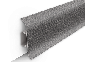 Напольный плинтус Идеал Классик К-П70п (пластиковый с кабель-каналом) 187 Алюминий темный, 2200мм/70мм/22мм, 1 м.п.