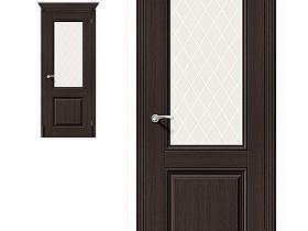 Межкомнатная дверь Браво Эко Шпон Классико-33 Wenge Veralinga полотно со стеклом White Сrystal