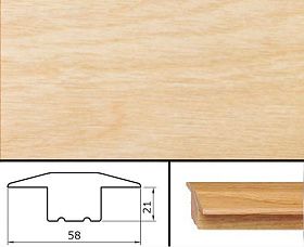 Молдинг массивный одноуровневый Pedross Т-образный 58х21х1000 Клен