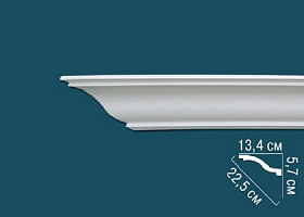 Карниз Перфект гладкий AB127 134х57х2400 мм, 1 м.п.