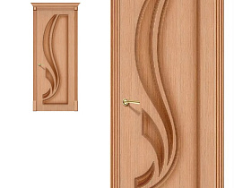 Межкомнатная дверь из шпона файн-лайн Браво Лилия Ф-01 Дуб глухое полотно