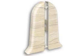 Торцевая заглушка (пара) для плинтуса Идеал Классик-70, К-П70-Тп 267 Клён белый, 70 мм