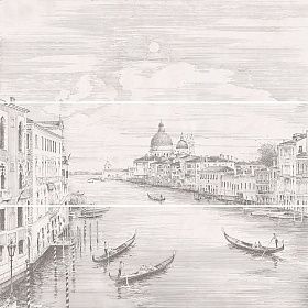 Панно Kerama Marazzi 12109R/3x/3F Город на воде Venice, 3 части 25х75, обрезной (размер каждой части) 75х75