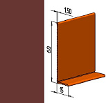 Гибкий напольный плинтус ПВХ JL60-1PC, красно-коричневый (RAL 8012), 1 м.п.