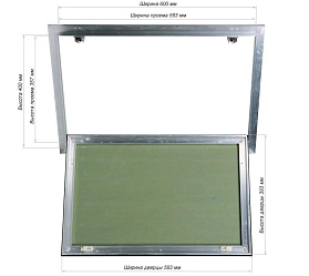 Люк потайной под покраску Практика "Планшет" Уголок 60х40