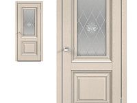 Межкомнатная дверь Velldoris SoftTouch ALTO 7 цвет Ясень капучино структурный стекло КРИСТАЛЛ серебро